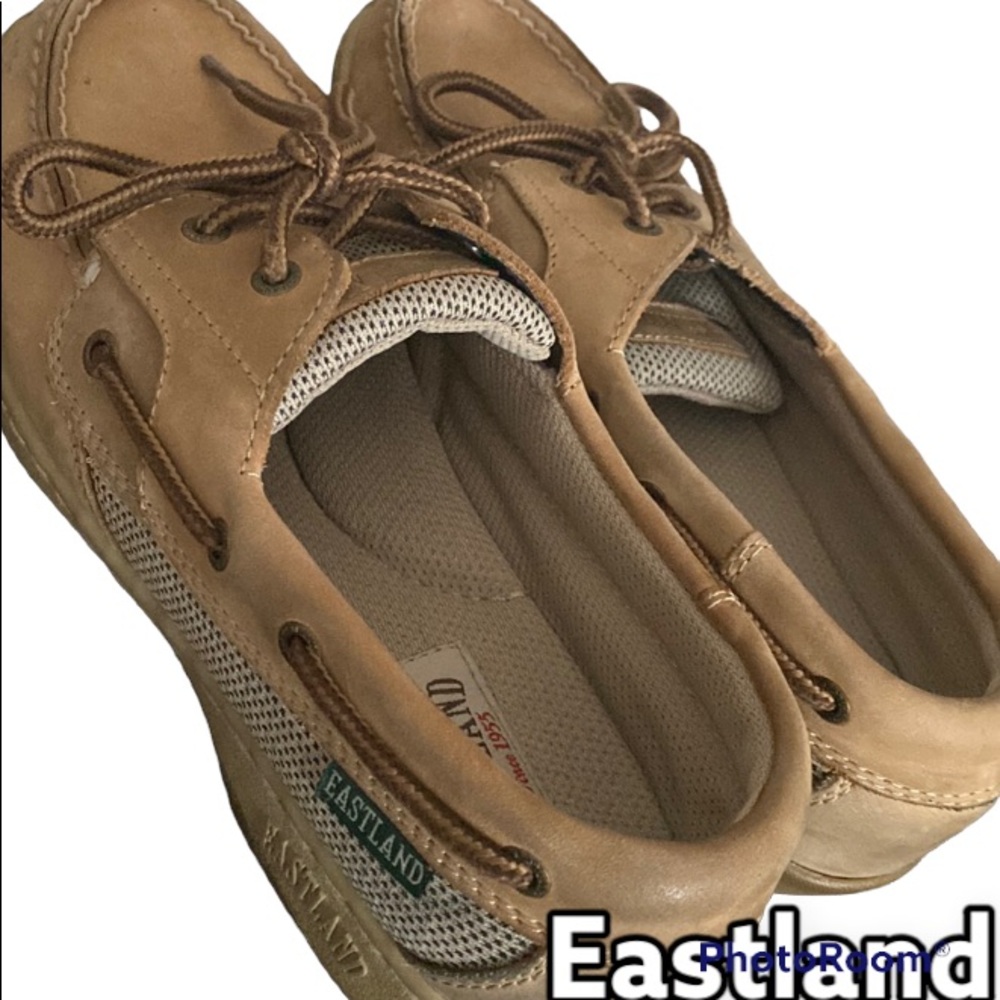 Eastland Tan Solstice Boat Shoes Oxford Leather